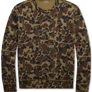 Polo by Ralph Lauren Men's Brown and Green Camo Crewneck